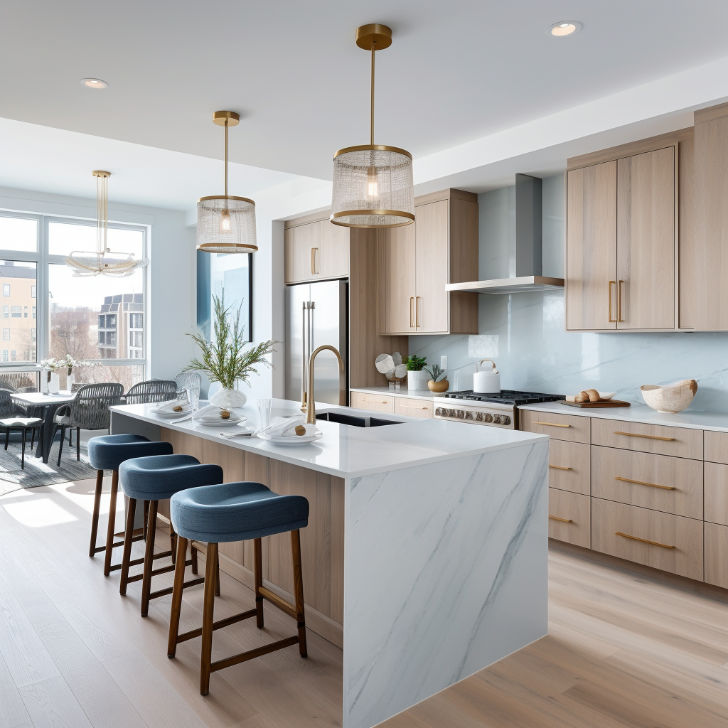 Modern luxury kitchen with ample natural light