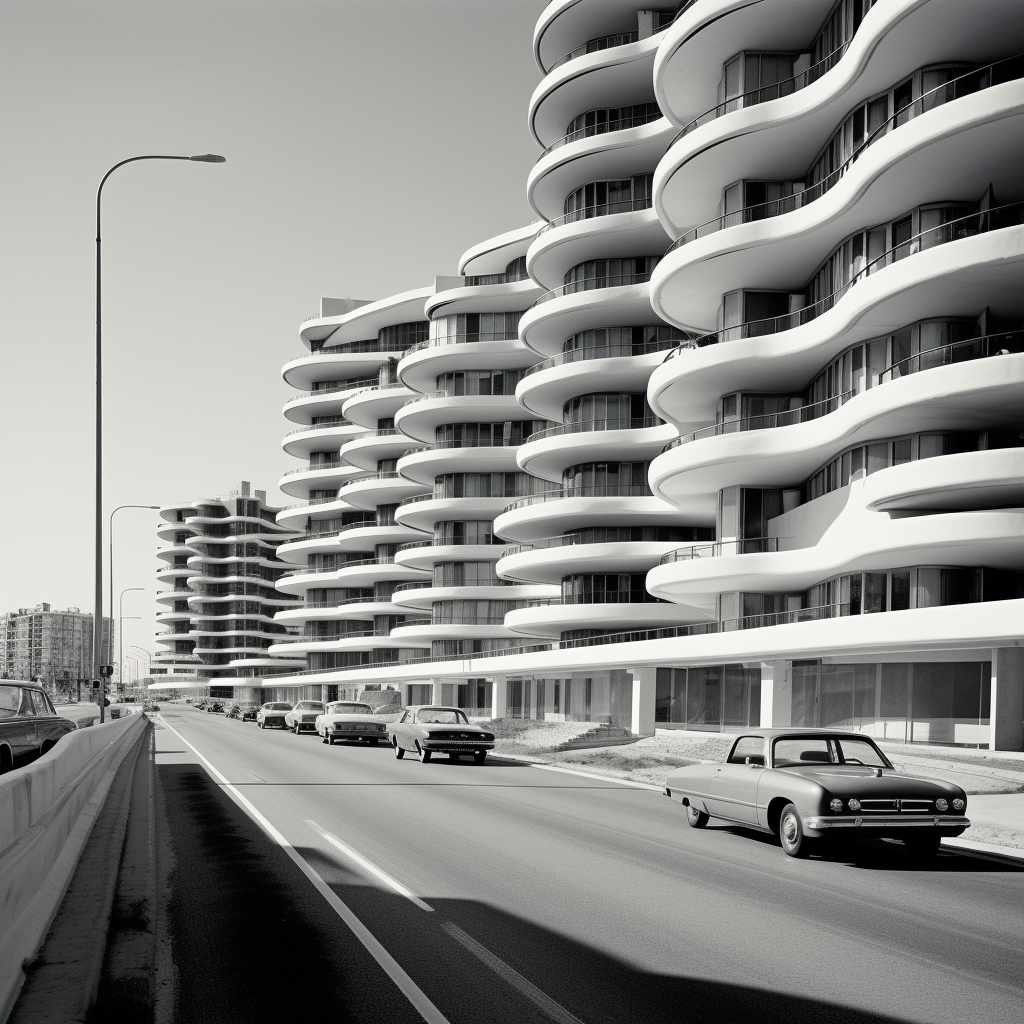 Empty luxury condos next to busy road