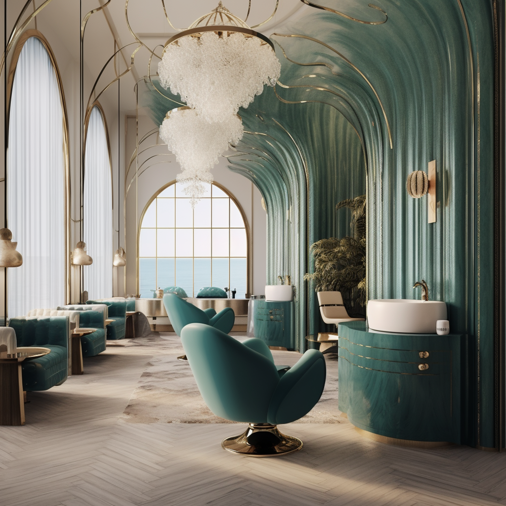 Artistic luxury hair salon with marine inspiration