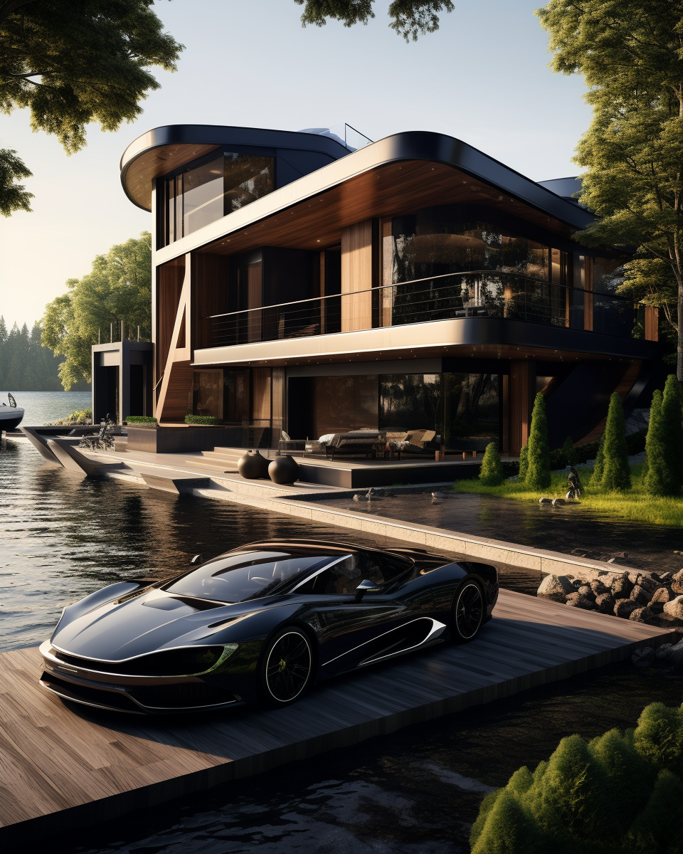 Luxurious house, boat, and Lamborghini