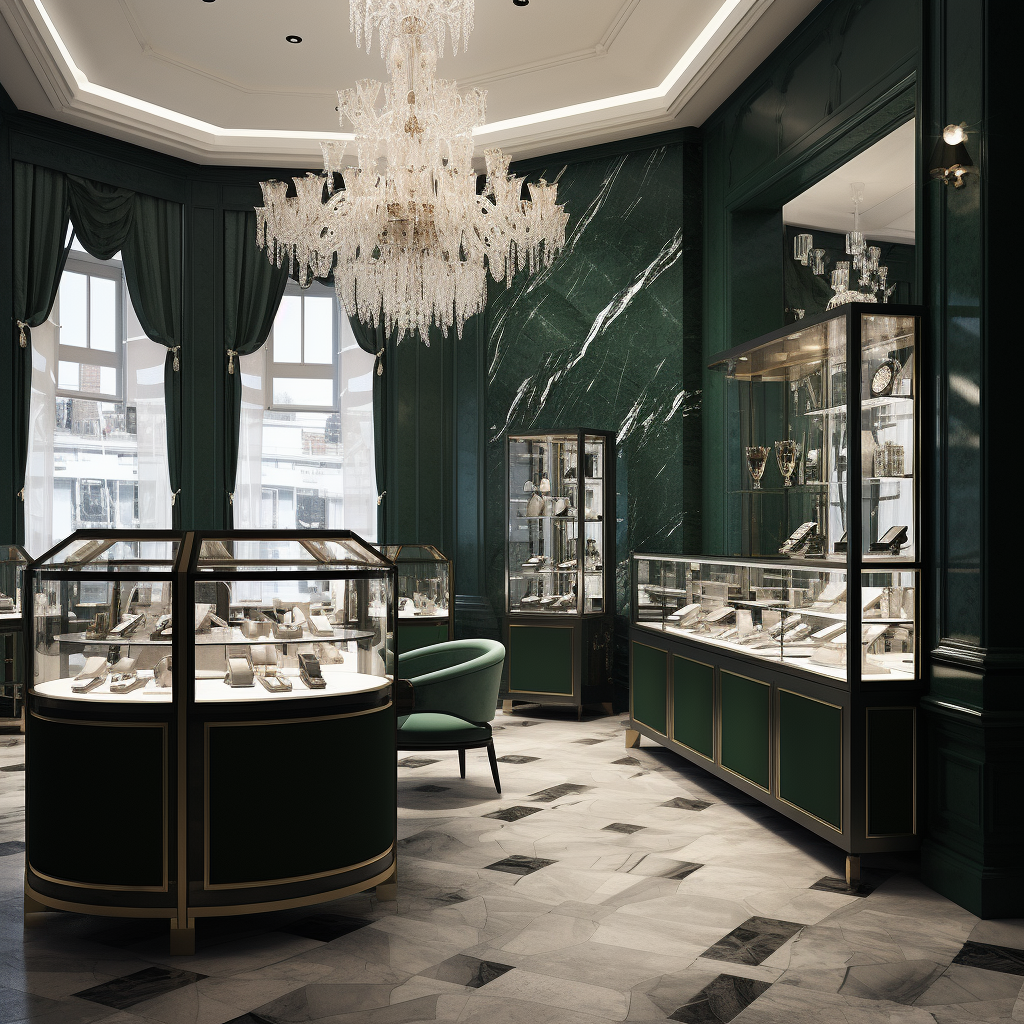 Elegant jewelry store interior design