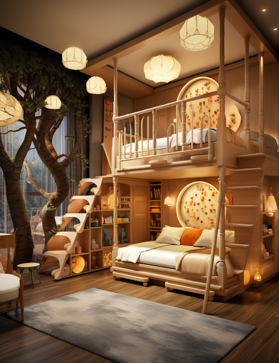 Luxury kids room bunkbeds