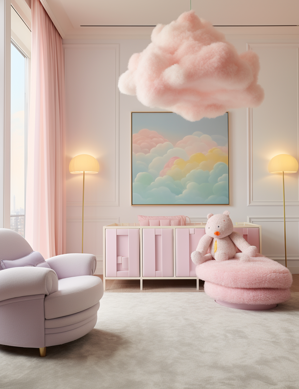 Dreamy Luxury Nursery with Cloud Theme