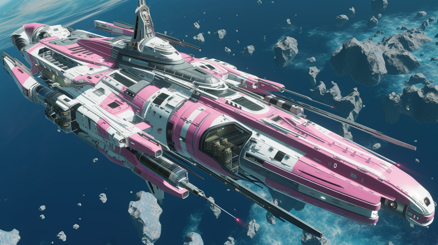 Luxury Pink Aluminum Space Ship