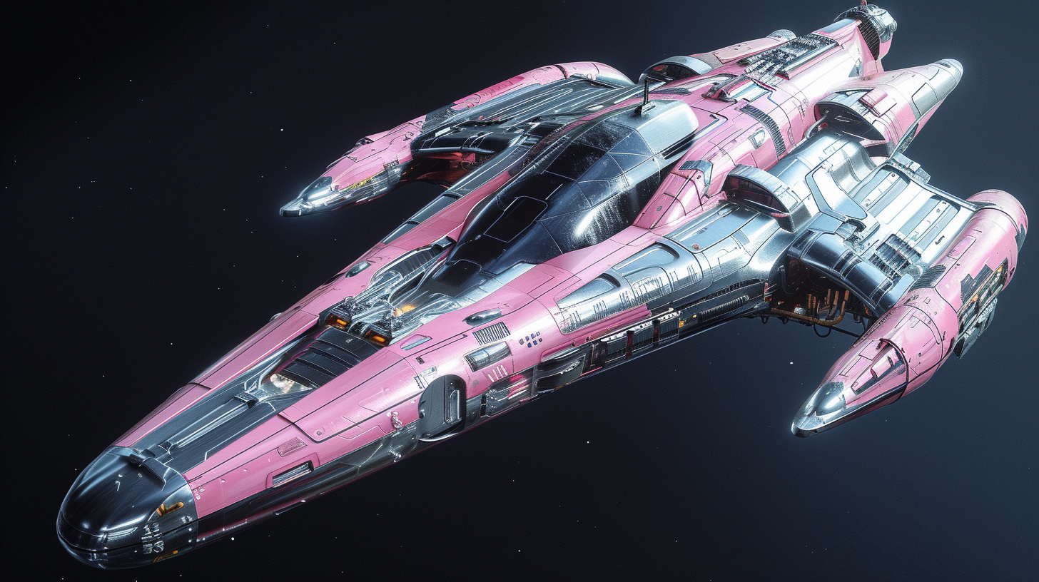 Luxurious Pink Aluminum Space Ship