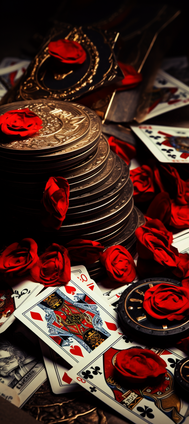 Detailed luxury poker cards wallpaper