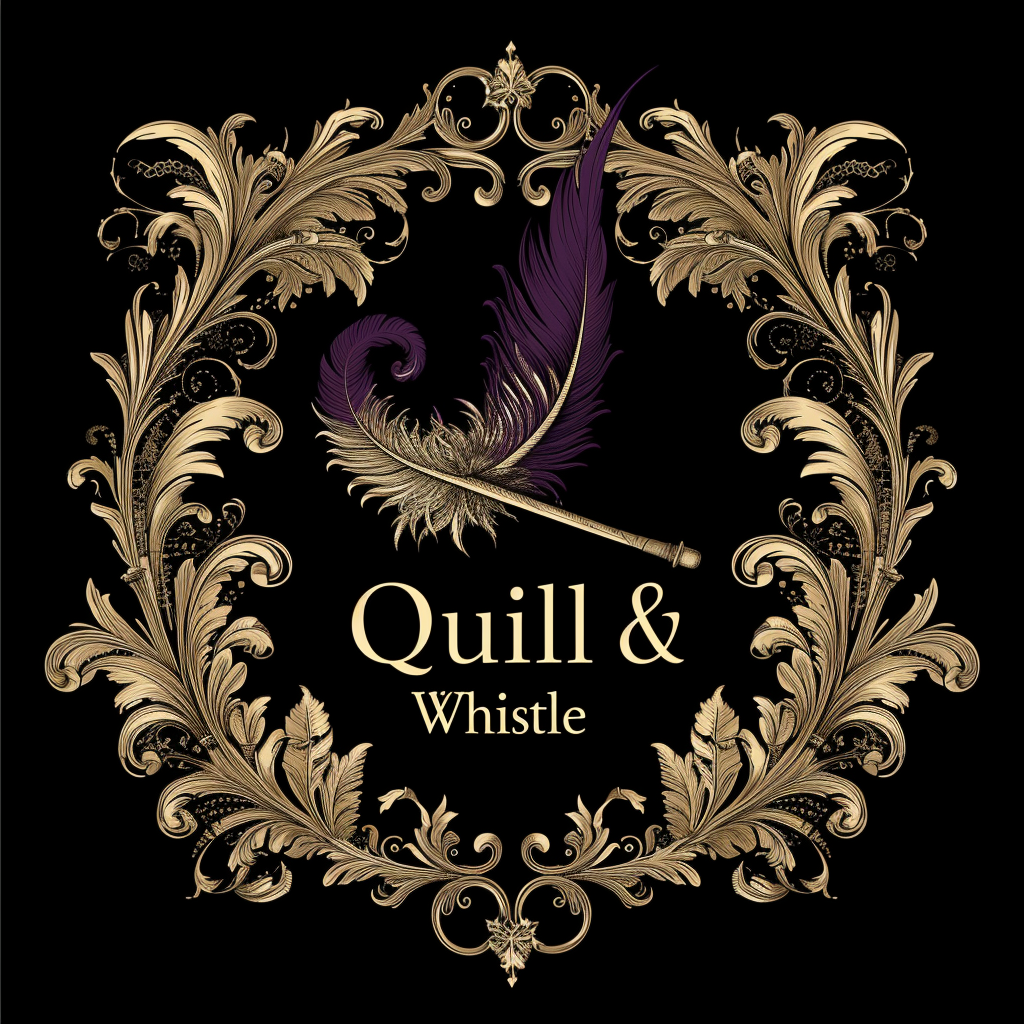 Luxury logo design with quill and whistle