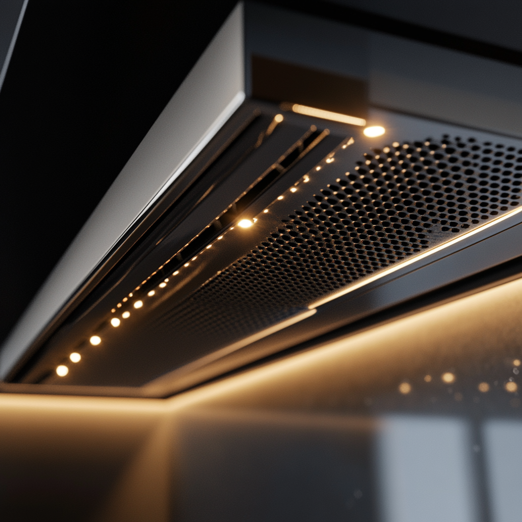 Close-up of luxury range hood