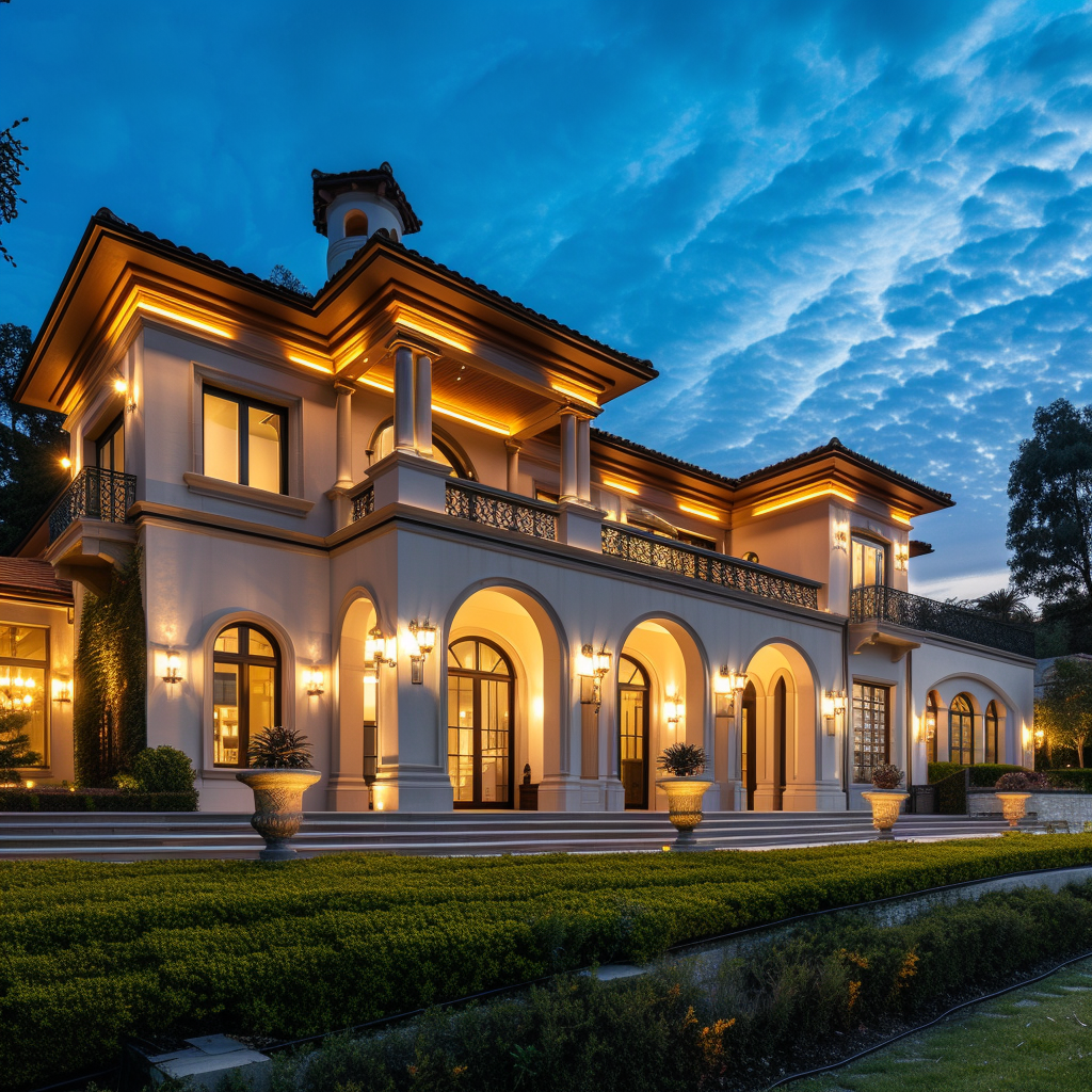 luxury real estate mansion exterior photograph