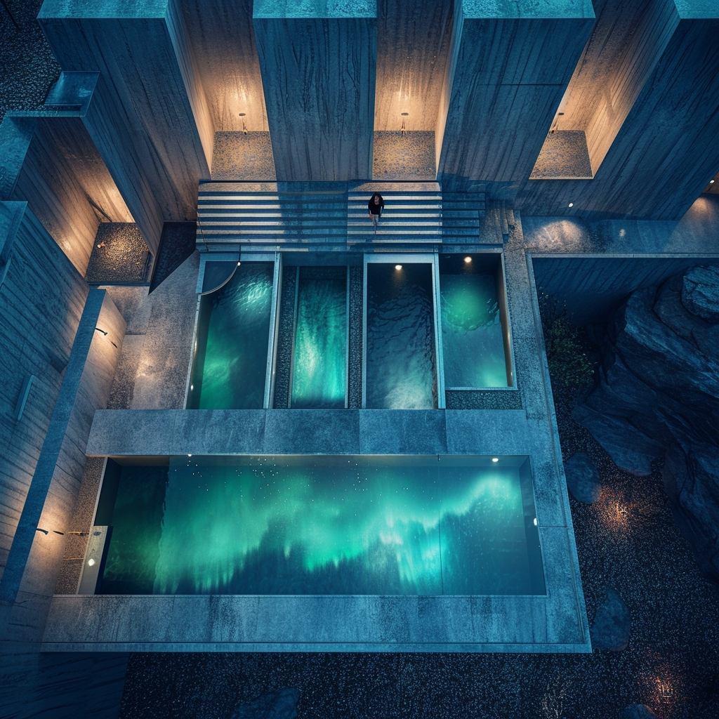 Luxury Spa With Aurora Borealis Projection