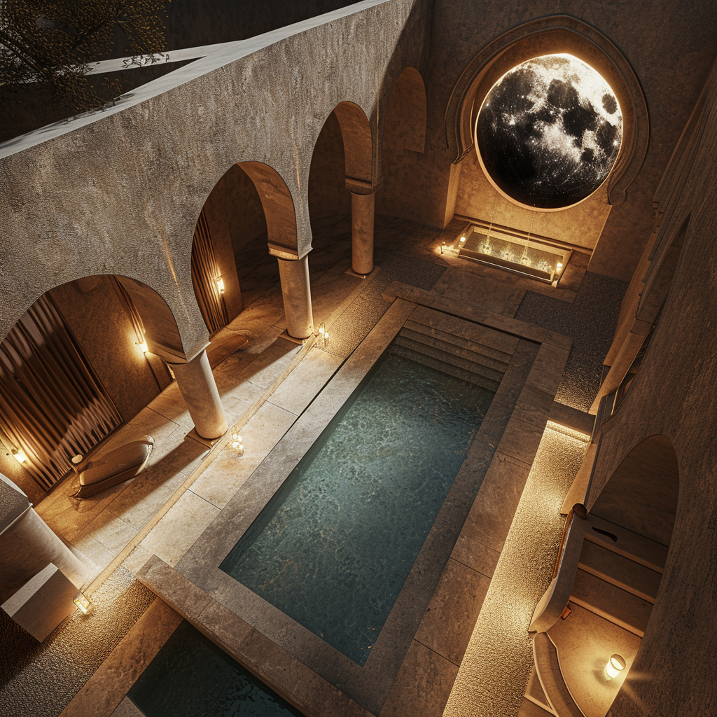 Luxury spa with moon projection