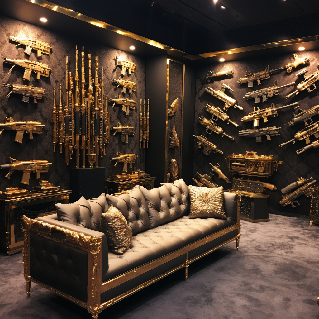 Luxury Wall with Assault Rifles