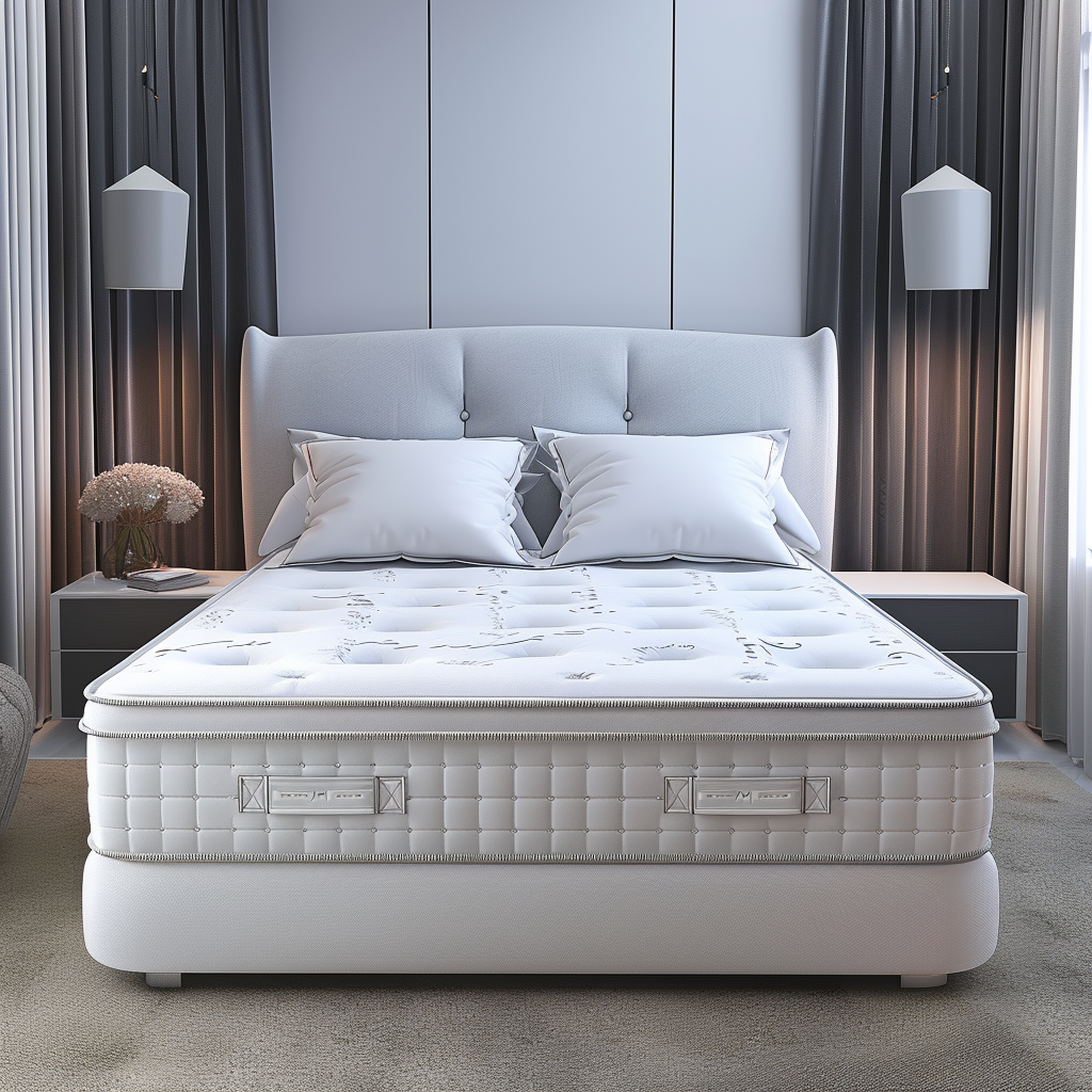 White mattress with pillows luxury bedroom