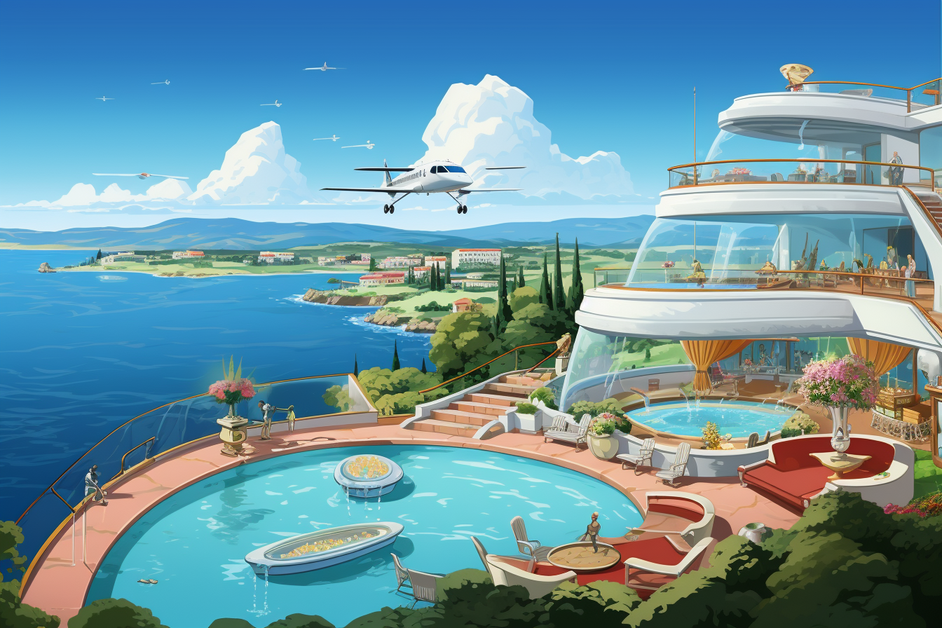 Luxury World Travel in Family Guy Animation Style