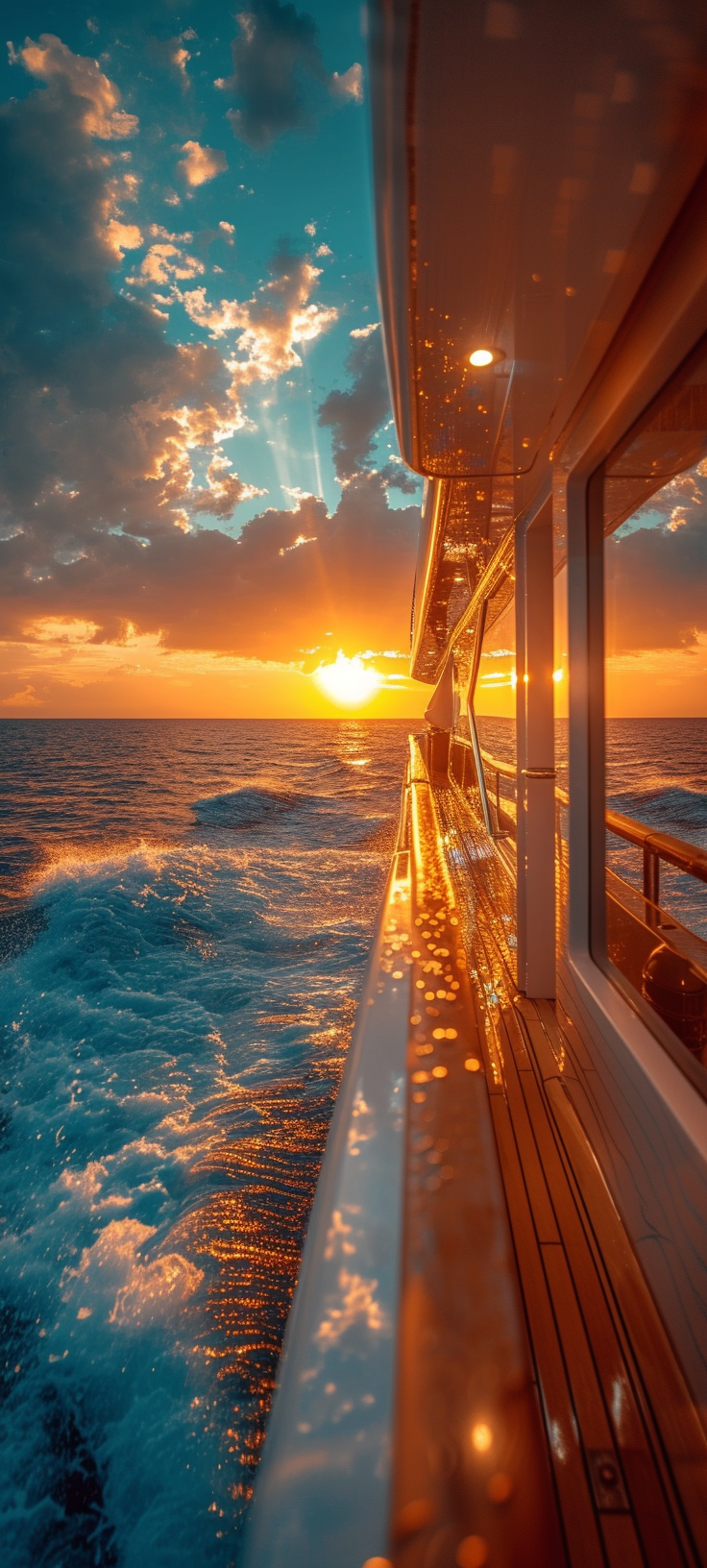 Luxury yacht looking at ocean and coastline