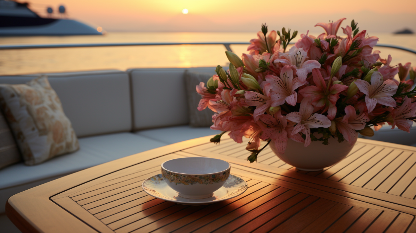 Elegant Yacht Table with Wild Flowers ?