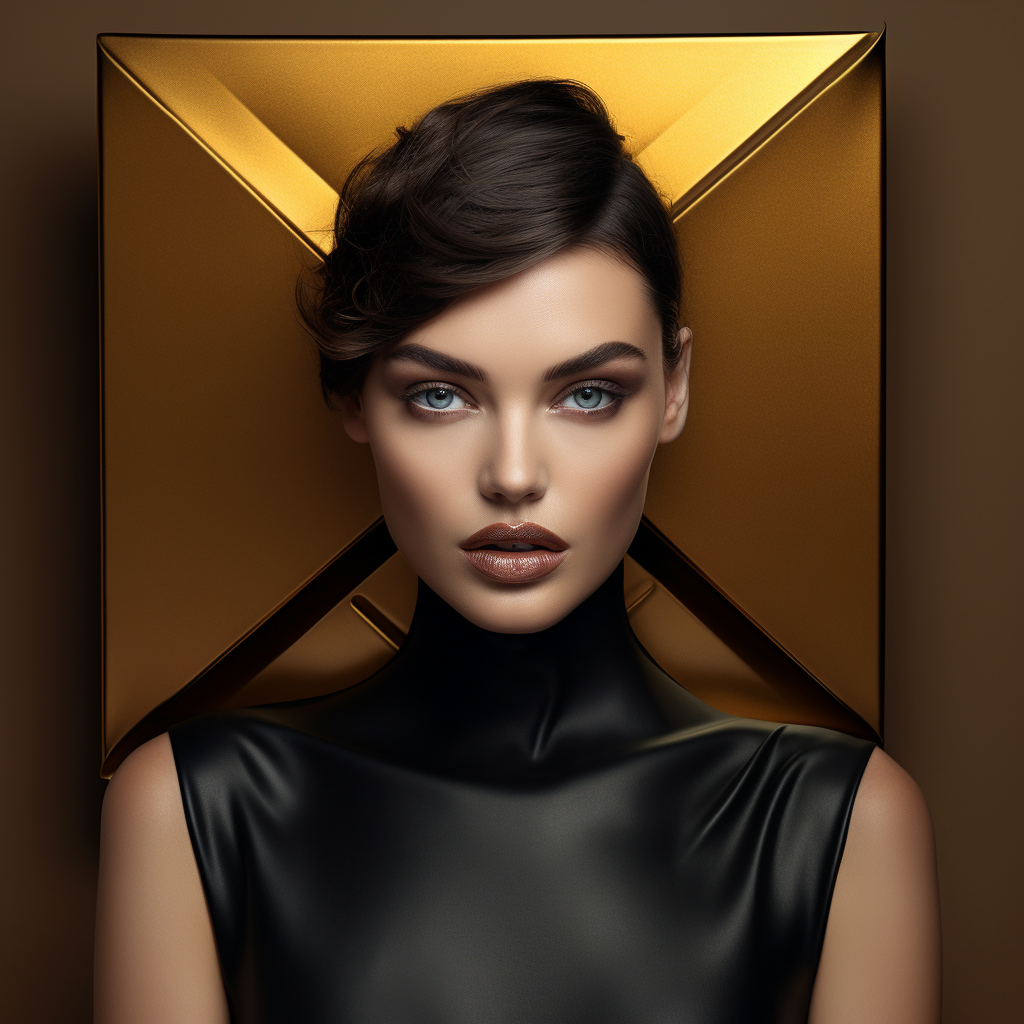 Luxury female model with blank plate
