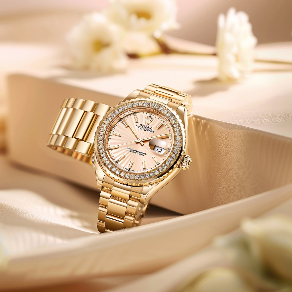 Stunning luxury female watch with diamonds