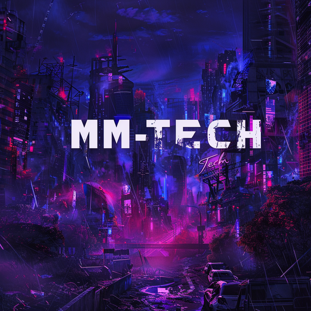 Glitchy M-Tech Logo in Cold City