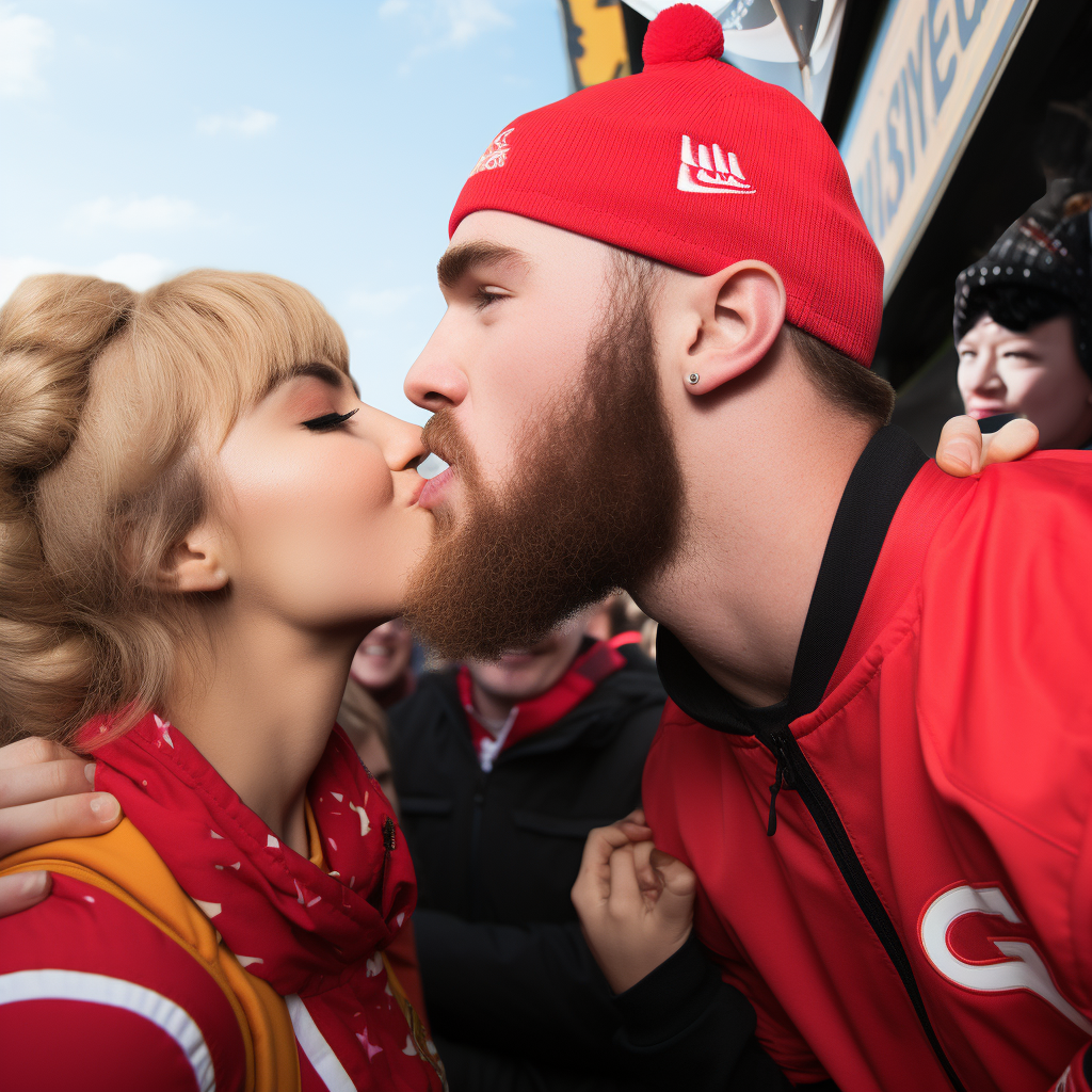 Mac Jones kissing Taylor Swift Travis Kelce crying