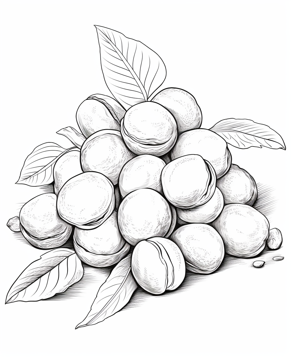 Macadamia nut cookies coloring page for kids