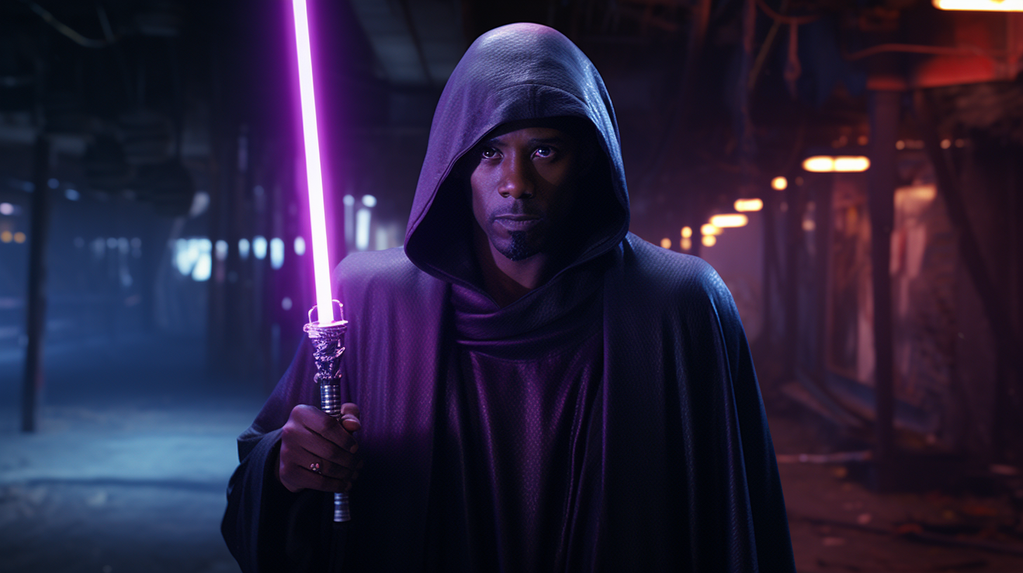 Mace Windu Tupac in Cyberpunk Realism