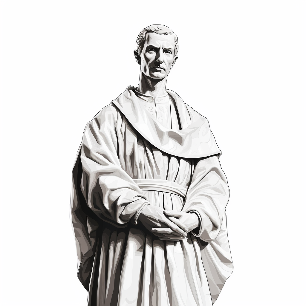 Statue of Niccolo Machiavelli in line art style