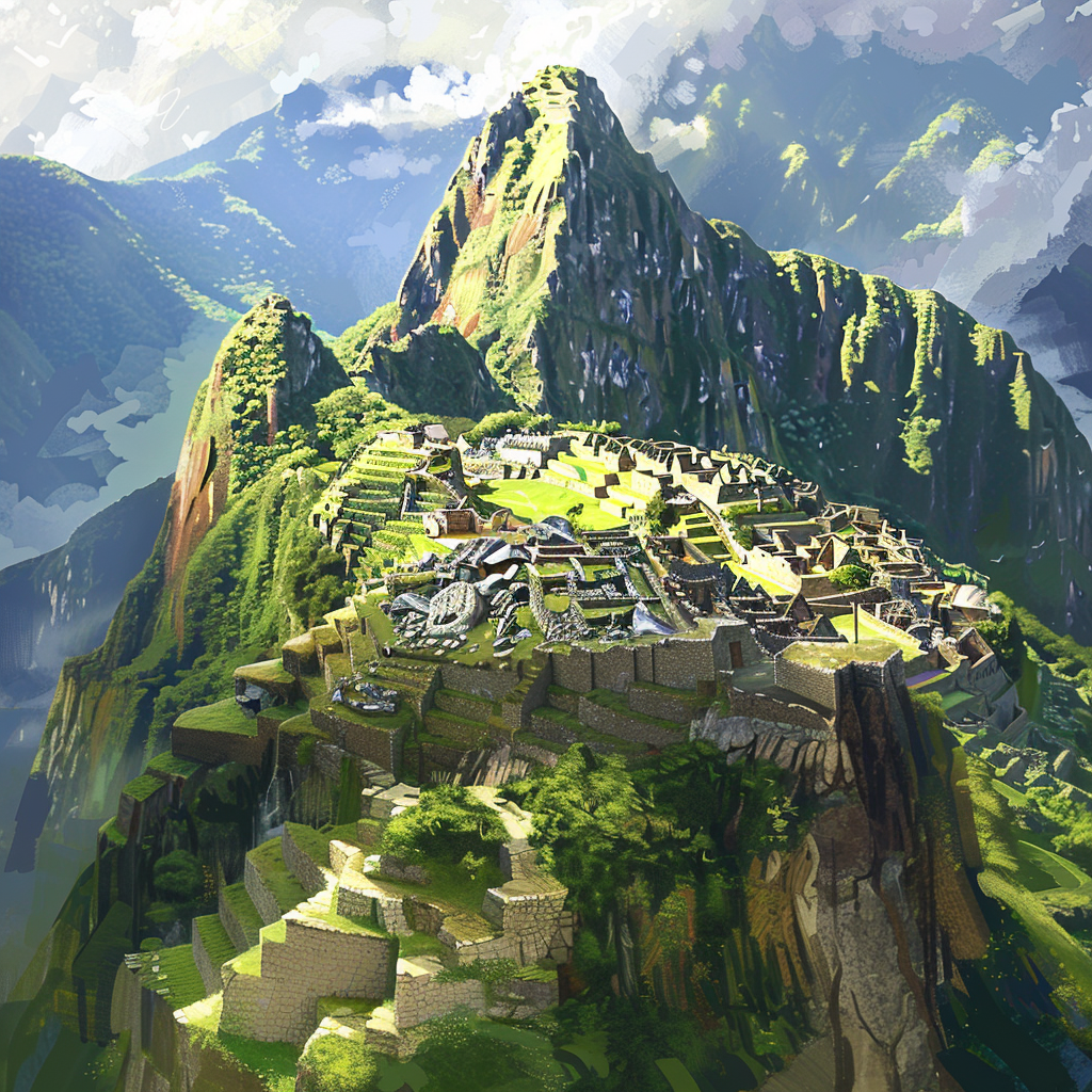 Machu Picchu Vectorial Artwork Painting