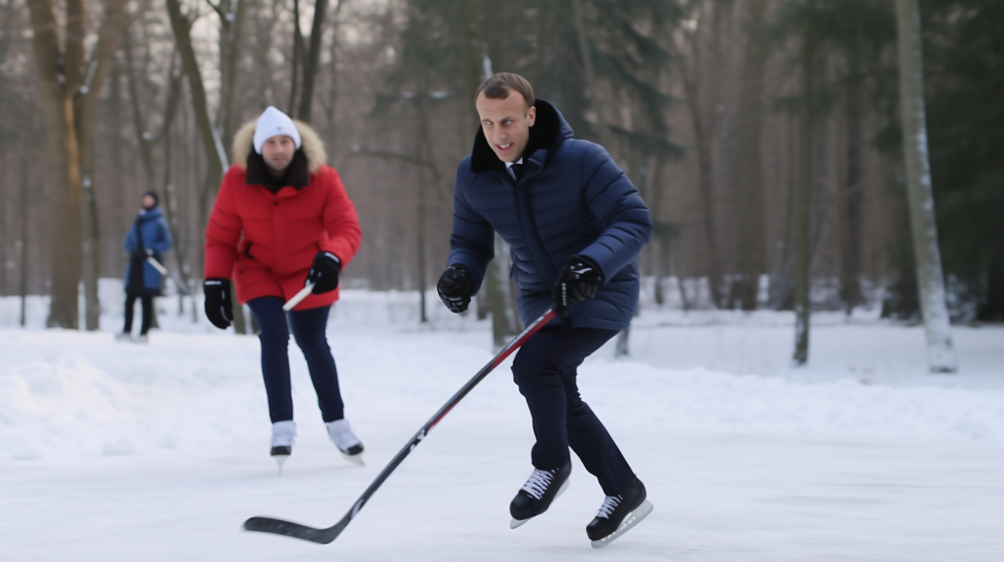 Leaders playing hockey in realistic style