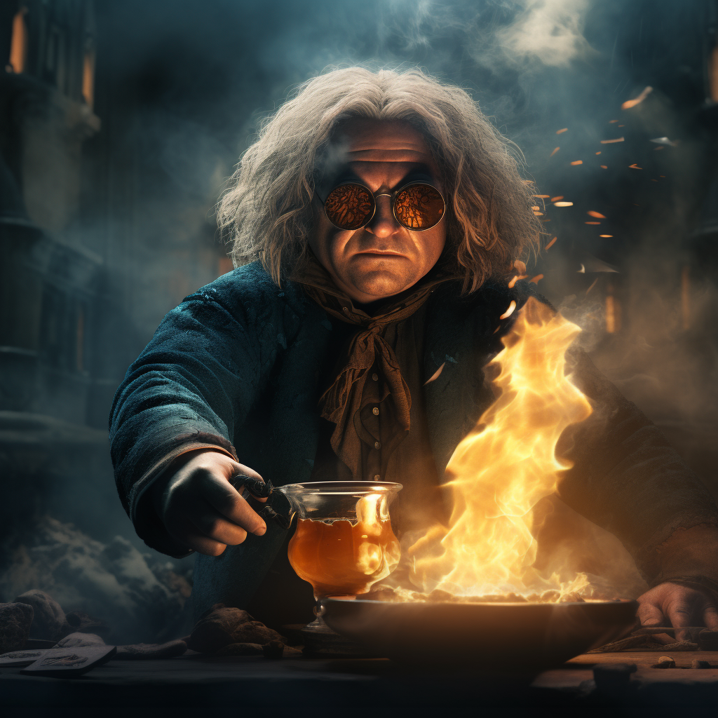 Mad-Eye Moody putting name into blue fire ?