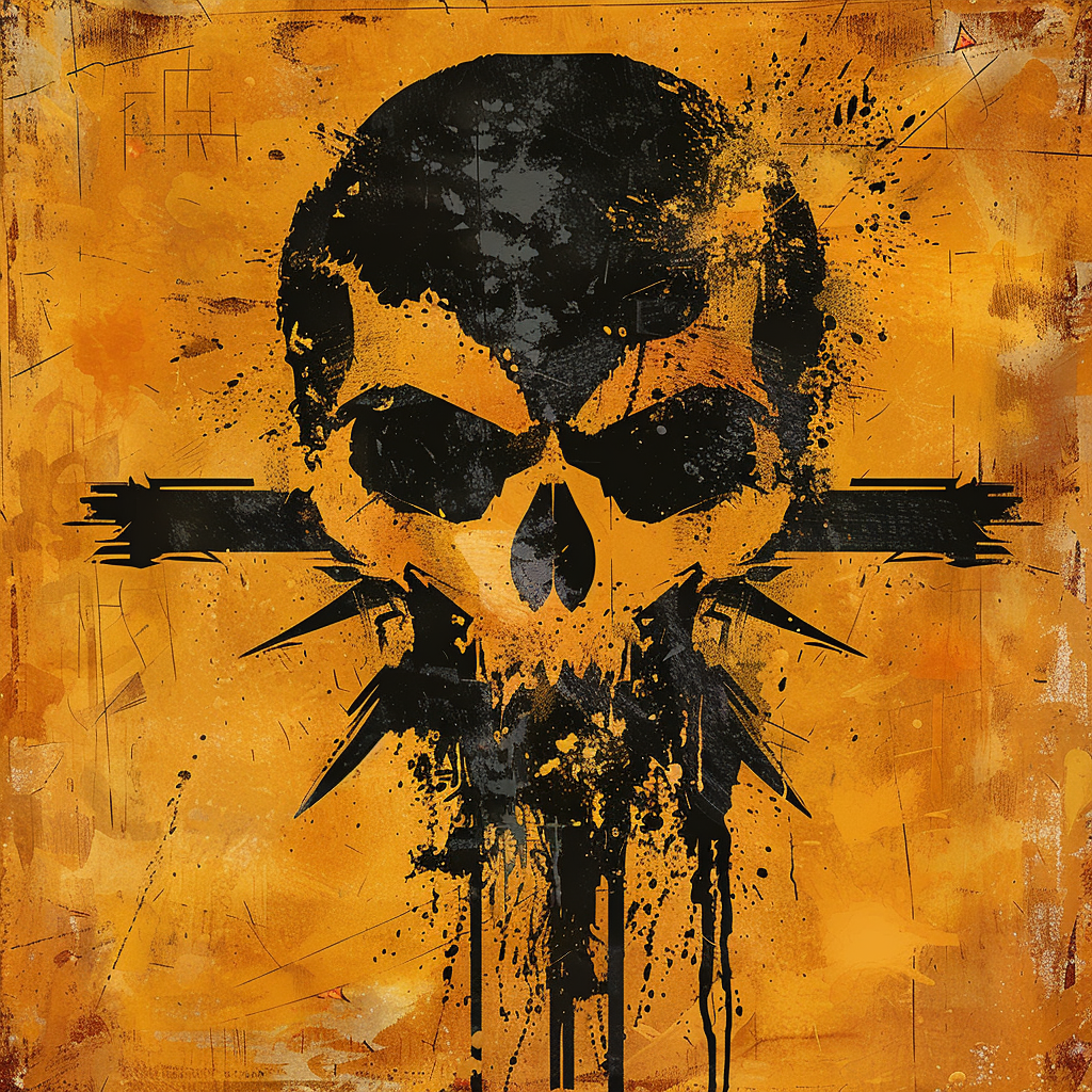 Mad Max Style War Skull Logo