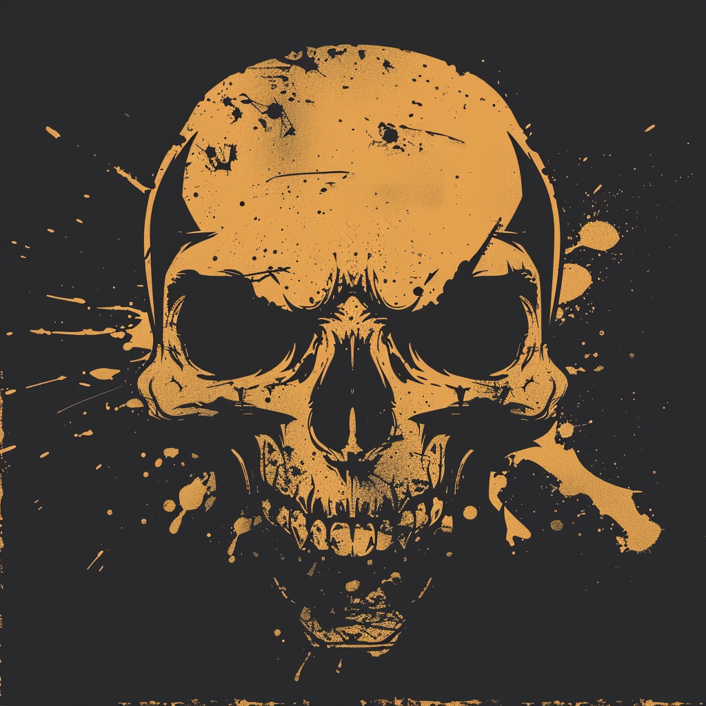 Rusty war skull logo design