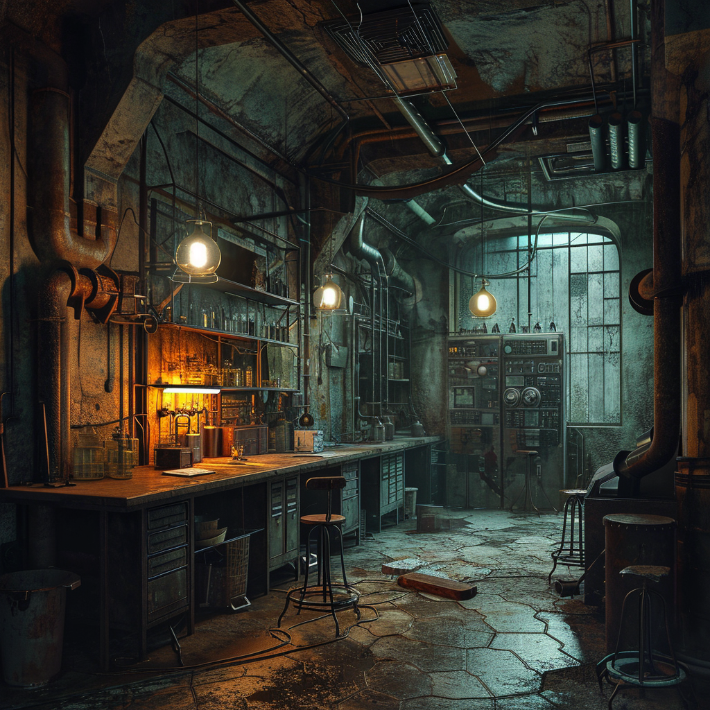 Hiperrealistic Mad Scientist Lab Image