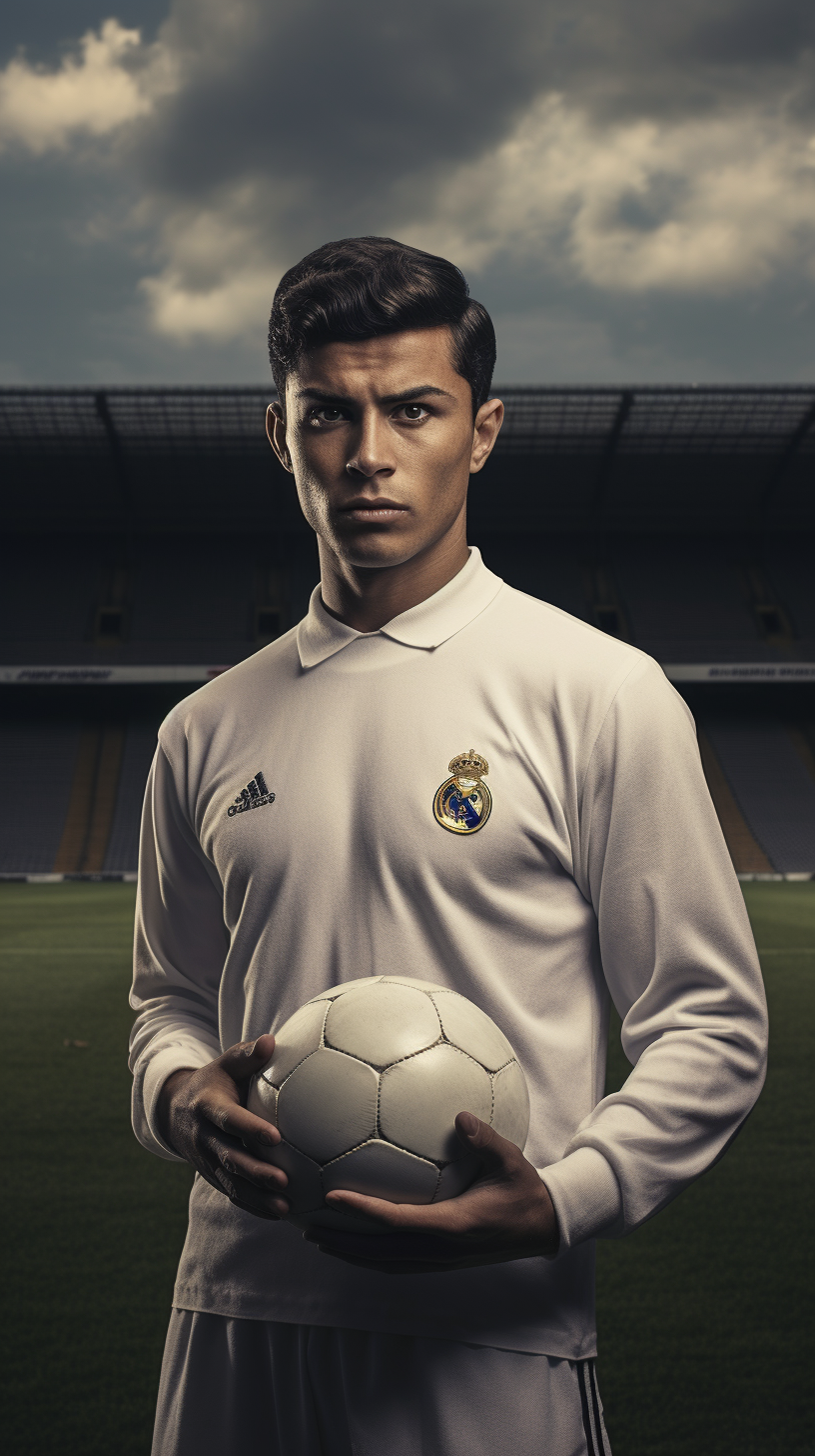 Real Madrid Player in Retro Style