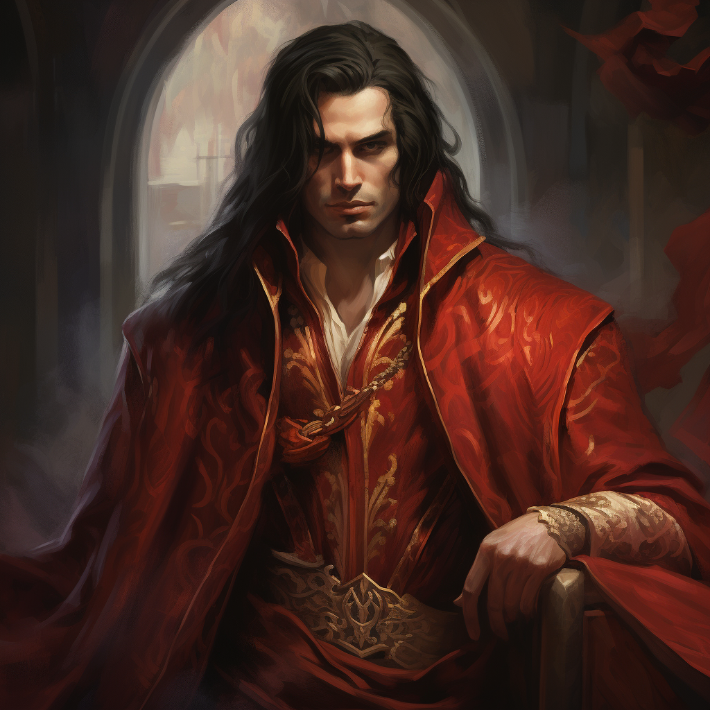 Dark-Haired Mage in Red Robe