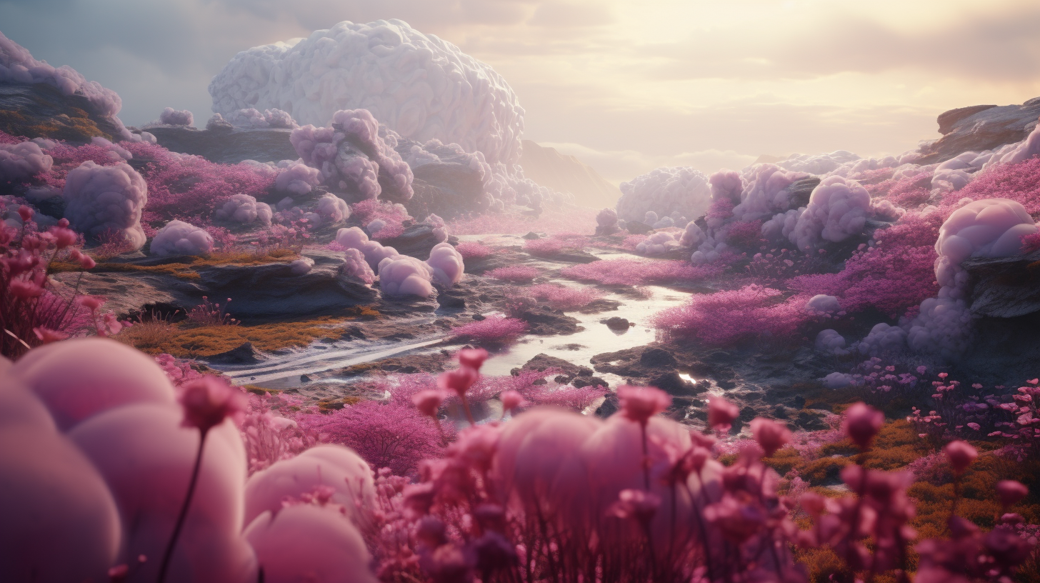 Stunning magenta fantasy landscape image