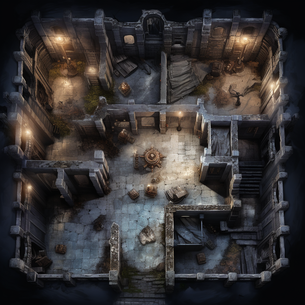 Dilapidated interior of Mages Guild