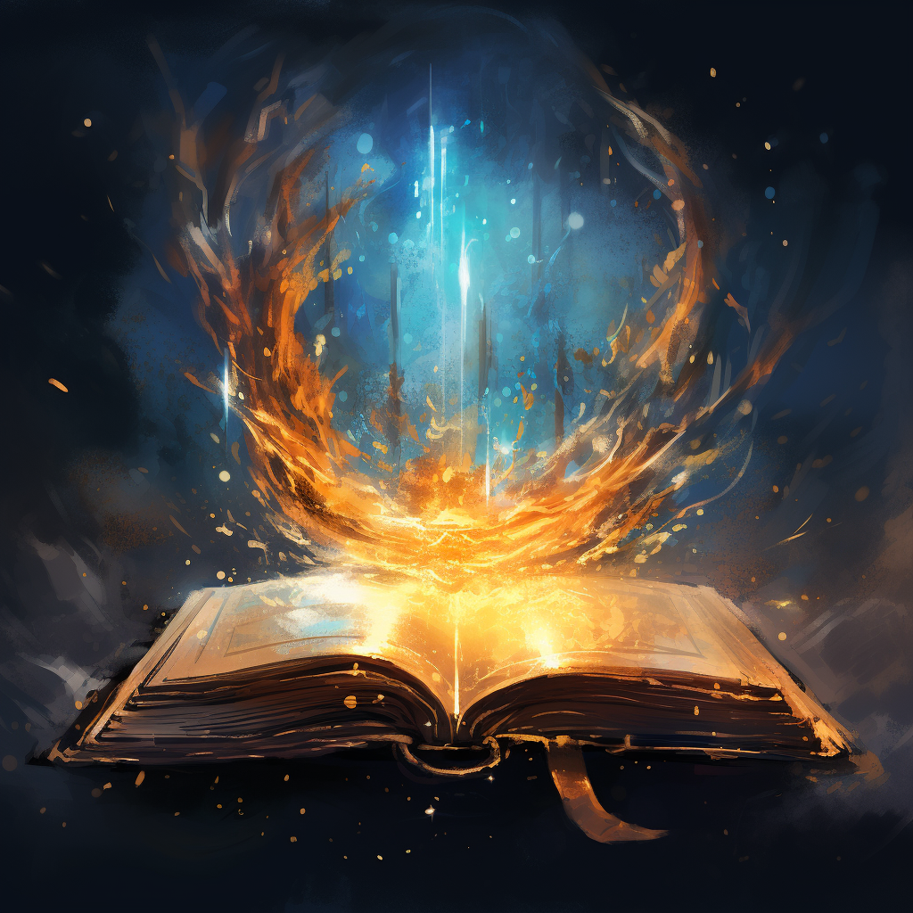 Abstract background with magical book icon