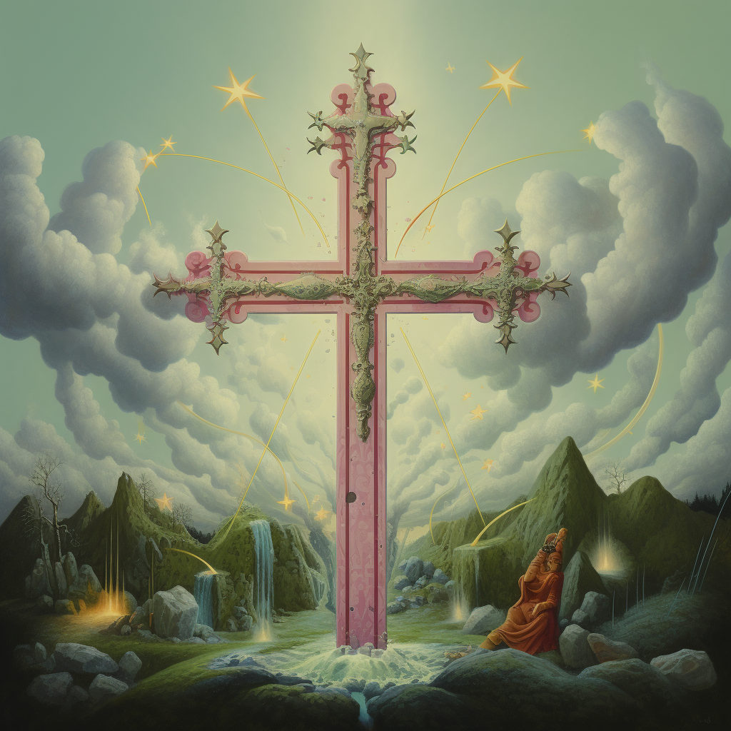 Powerful magic cross symbolizes unity and guidance.