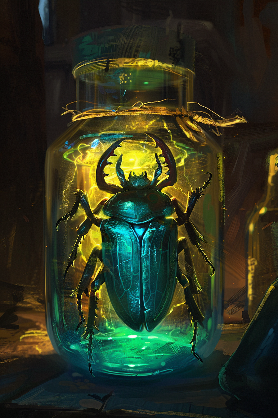 Beetle in Jar Digital Painting