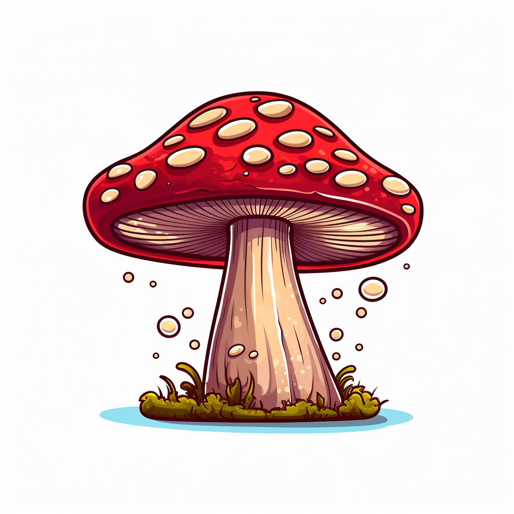 Illustration of a Magical Mushroom on a White Background