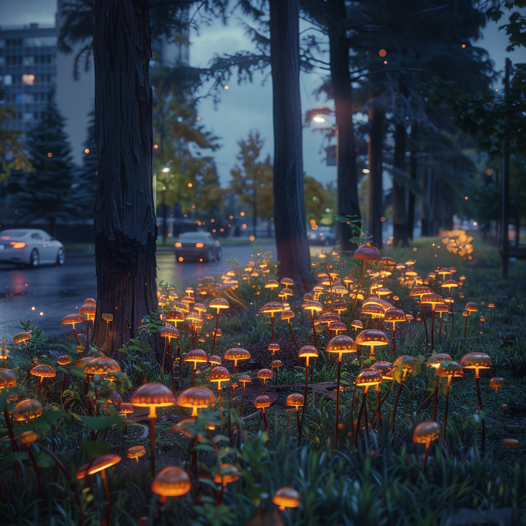 Hyperrealistic Magic Mushrooms Growing