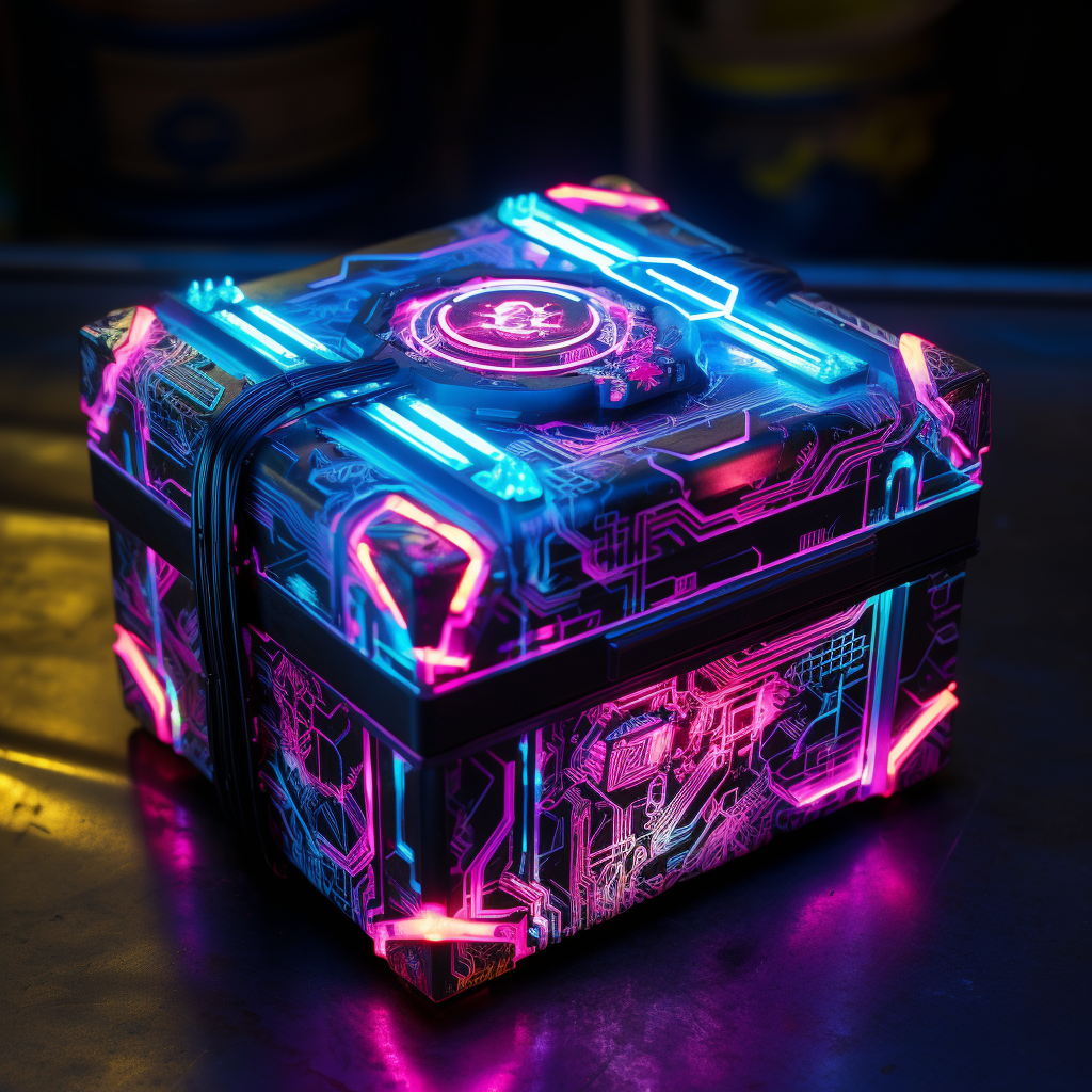 Neon light cyber punk gift box