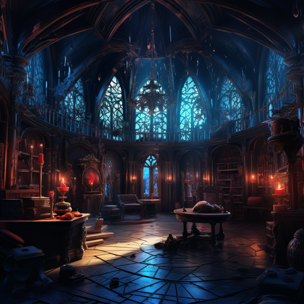 Mesmerizing magic room in vampire castle