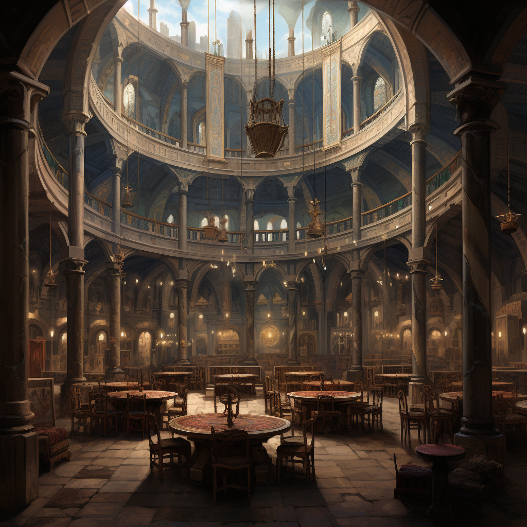 Beautiful Magic School Great Hall with Dining Tables