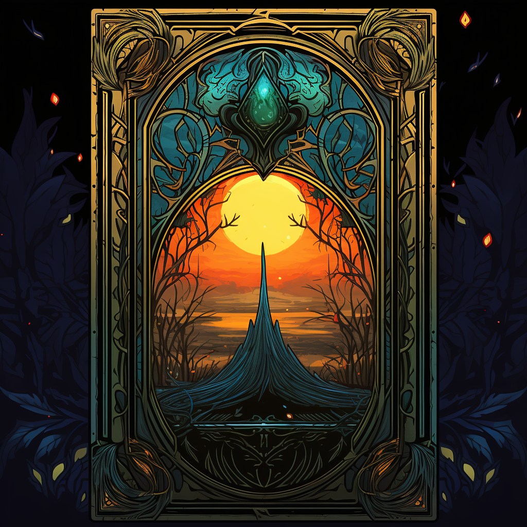 Artistic Magic Card Frame Illustration