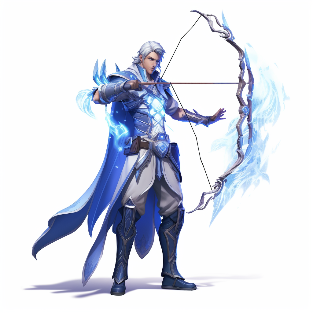 Magical Archer shooting blue light arrow