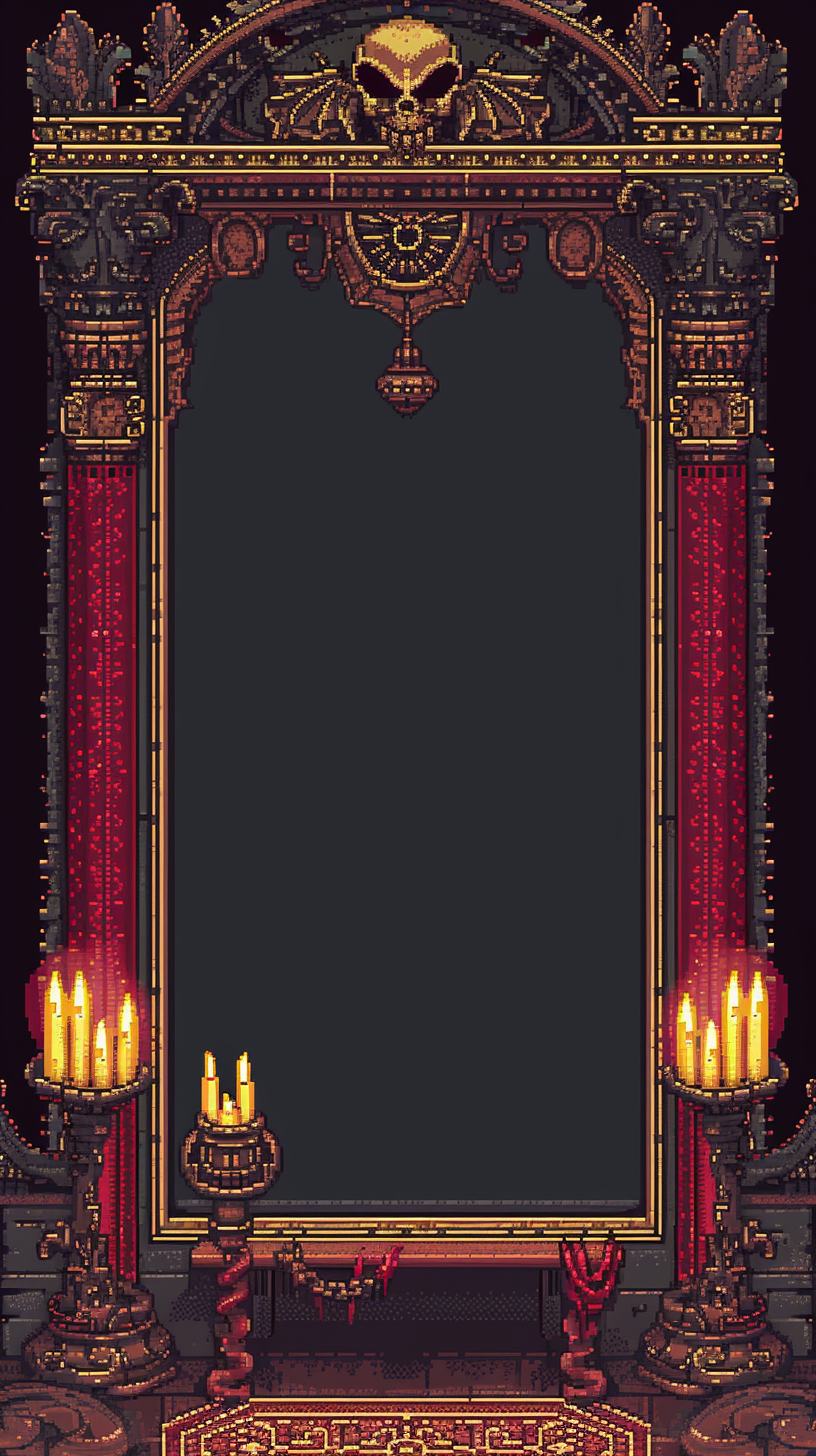 Pixel art magical medieval card deck