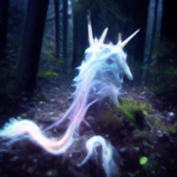 Captured image of a mystical unicorn in a magical forest