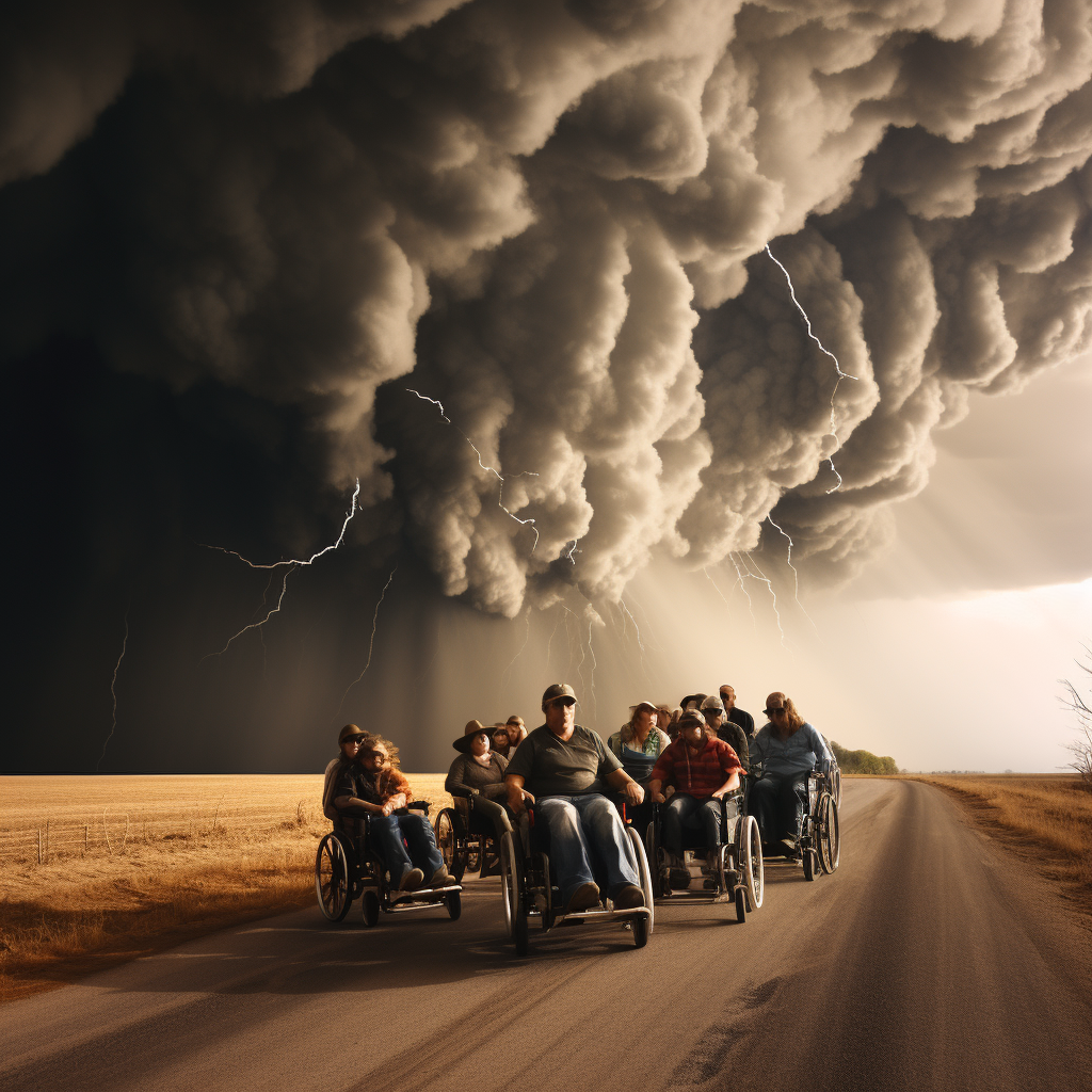 Wheelchair users in a mesmerizing tornado